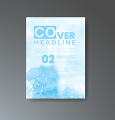 Cover template with watercolor background. Design for your cover, date, postcard, banner, logo.