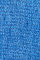 close-up of a new blue denim fabric