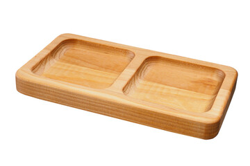 Wooden spacing for bulk products, berries or nuts isolated on white background. Wooden bowl. Isolated object for compositing and design.