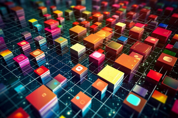 Obraz premium abstract background made of colorful cubes