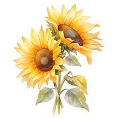 watercolor sunflower Generative AI