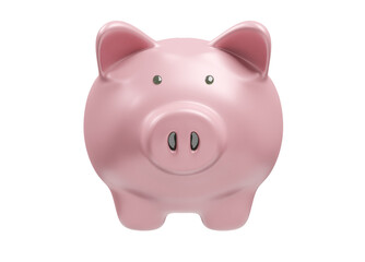 Piggy bank, clipping path, 3D rendering