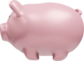 Piggy bank side view, 3D rendering