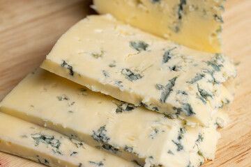 Blue mold cheese cut into pieces
