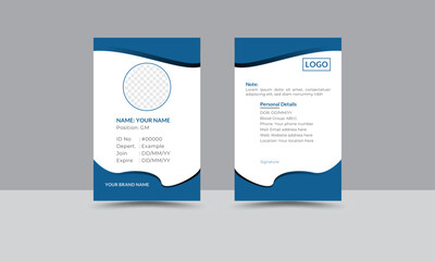 ID Card Template Design use for Office, Company, Employee, Students