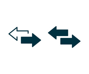 Left right arrows vector icon. Transfer arrows icon. 2 side arrow icon - obrazy, fototapety, plakaty