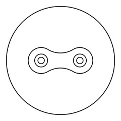 Bike chain link roller bicycle repair spare part motorcycle icon in circle round black color vector illustration image outline contour line thin style