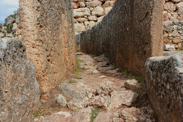 Ruins of the ancient Greek city Mycenae, Peloponnese Greece