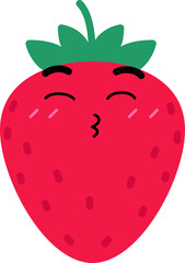 Strawberry Face Kiss Happy Close Eye