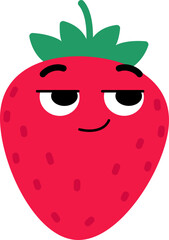 Obraz premium Strawberry Face Looking Right Know Something