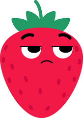 Strawberry Face Looking Right Mistrust