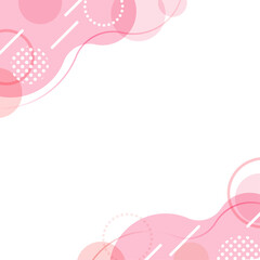 パステルカラーのポップなフレーム ピンク_背景なし_正方形3