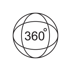 360 degree icon. 360 degree flat sign design. 360 symbol pictogram. UX UI icon