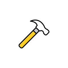 Hammer icon design with white background stock illustration