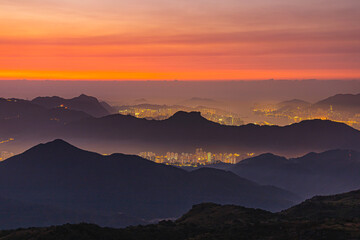 sunrise at HONG KONG lion mountain