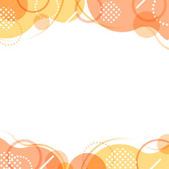 パステルカラーのポップなフレーム オレンジ_背景_なし_正方形2