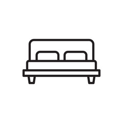 Bed vector icon. Bed flat sign design. Bedroom symbol pictogram. UX UI icon