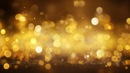 Gold Abstract Bokeh Background. Generative AI