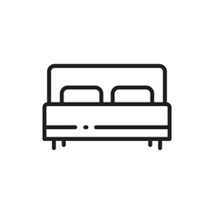 Bed vector icon. Bed flat sign design. Bedroom symbol pictogram. UX UI icon