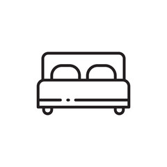 Bed vector icon. Bed flat sign design. Bedroom symbol pictogram. UX UI icon