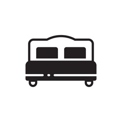 Bed vector icon. Bed flat sign design. Bedroom symbol pictogram. UX UI icon