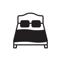 Bed vector icon. Bed flat sign design. Bedroom symbol pictogram. UX UI icon