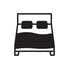 Bed vector icon. Bed flat sign design. Bedroom symbol pictogram. UX UI icon