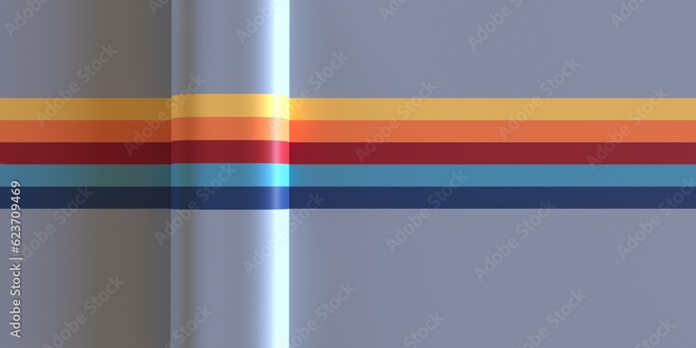 Poster background and texture of volumetric colored stripes for website design or printing. 3d image