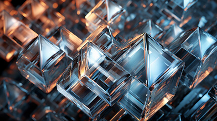 Amazing macro closeup of geometric crystal structure. ai generative