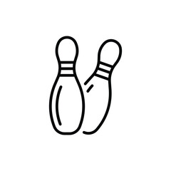 Obraz premium Bowling ball pin vector icon. Bowling pin flat sign design. Bowling symbol pictogram. UX UI icon