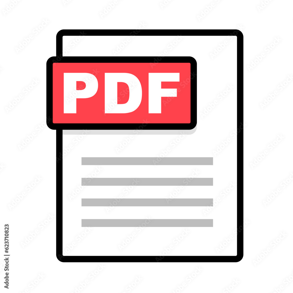Poster flat design pdf file data icon. electronic data icon. vector.