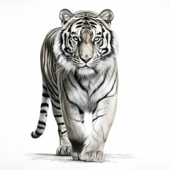 graphic drawing of a crouching tiger 