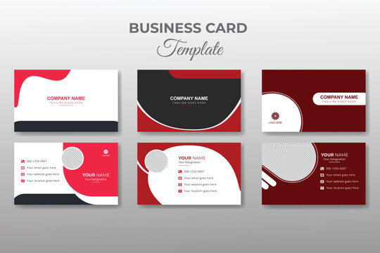 Set of corporate business card bundle collection design .