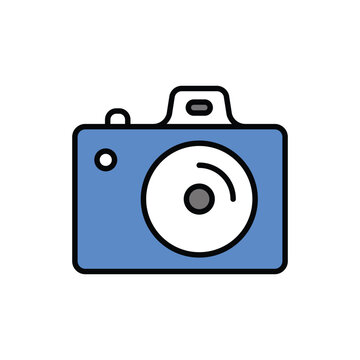 Camera icon vector stock illustration.