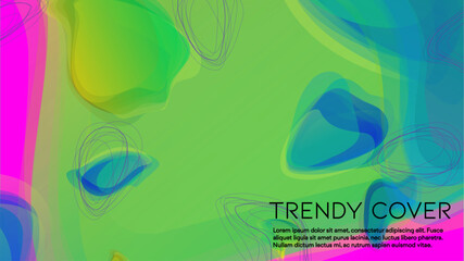 Abstract Futuristic Vector Background with Liquid  Shapes and Lines. Modern Colorful Gradient Wallpaper. Trendy Digital Design for Your Poster, Banner, Template, Web Page.