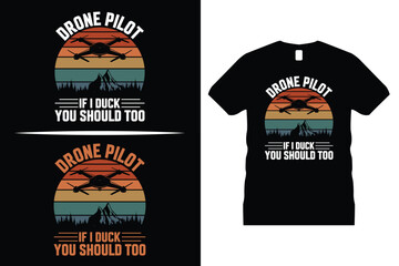 Flying Drone T shirt design. Use for T-Shirt, mugs, stickers, Cards, etc. © Sumon758