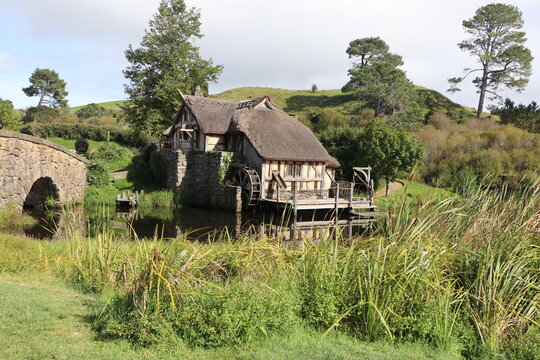 Mill on the lake, New Zealand