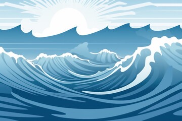 Fototapeta na wymiar wave of the sea illustration