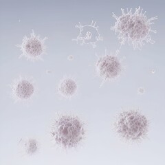 Germs virus bacteria molecule bubble structure hi tech background cosmetic mockup science lab illustration art generative ai