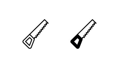 Hand Saw icon design with white background stock illustration