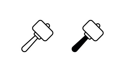 Hammer icon design with white background stock illustration