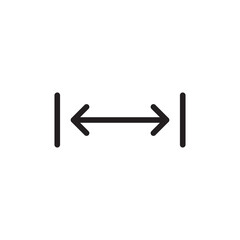 Distance vector icon. Social distance measure flat sign design. Distance dimension symbol pictogram. UX UI icon. Size icon