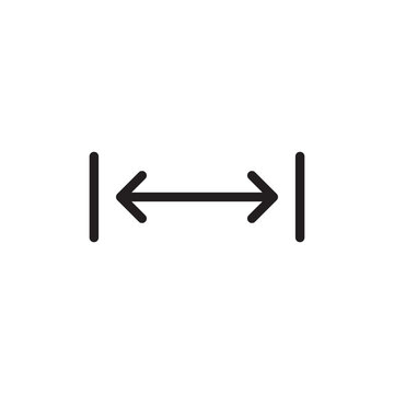 Distance vector icon. Social distance measure flat sign design. Distance dimension symbol pictogram. UX UI icon. Size icon