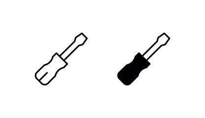 Screw Driver icon design with white background stock illustration