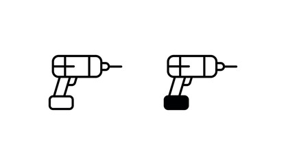 Drill Machine icon design with white background stock illustration