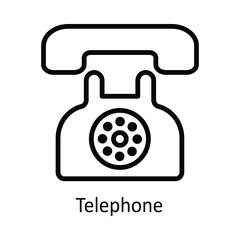 Telephone Vector outline Icon Design illustration. Kitchen and home  Symbol on White background EPS 10 File