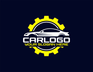 Sports car logo icon set. Motor vehicle silhouette emblems. Auto garage dealership brand identity design elements. Vector illustrations.