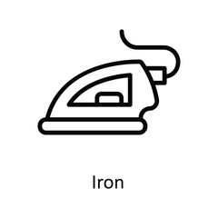 Iron Vector outline Icon Design illustration. Kitchen and home  Symbol on White background EPS 10...