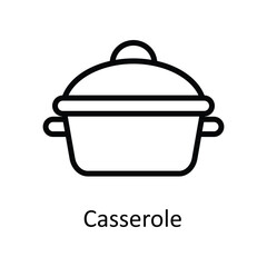 Casserole Vector outline Icon Design illustration. Kitchen and home  Symbol on White background EPS 10 File