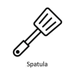 Spatula Vector outline Icon Design illustration. Kitchen and home  Symbol on White background EPS 10 File